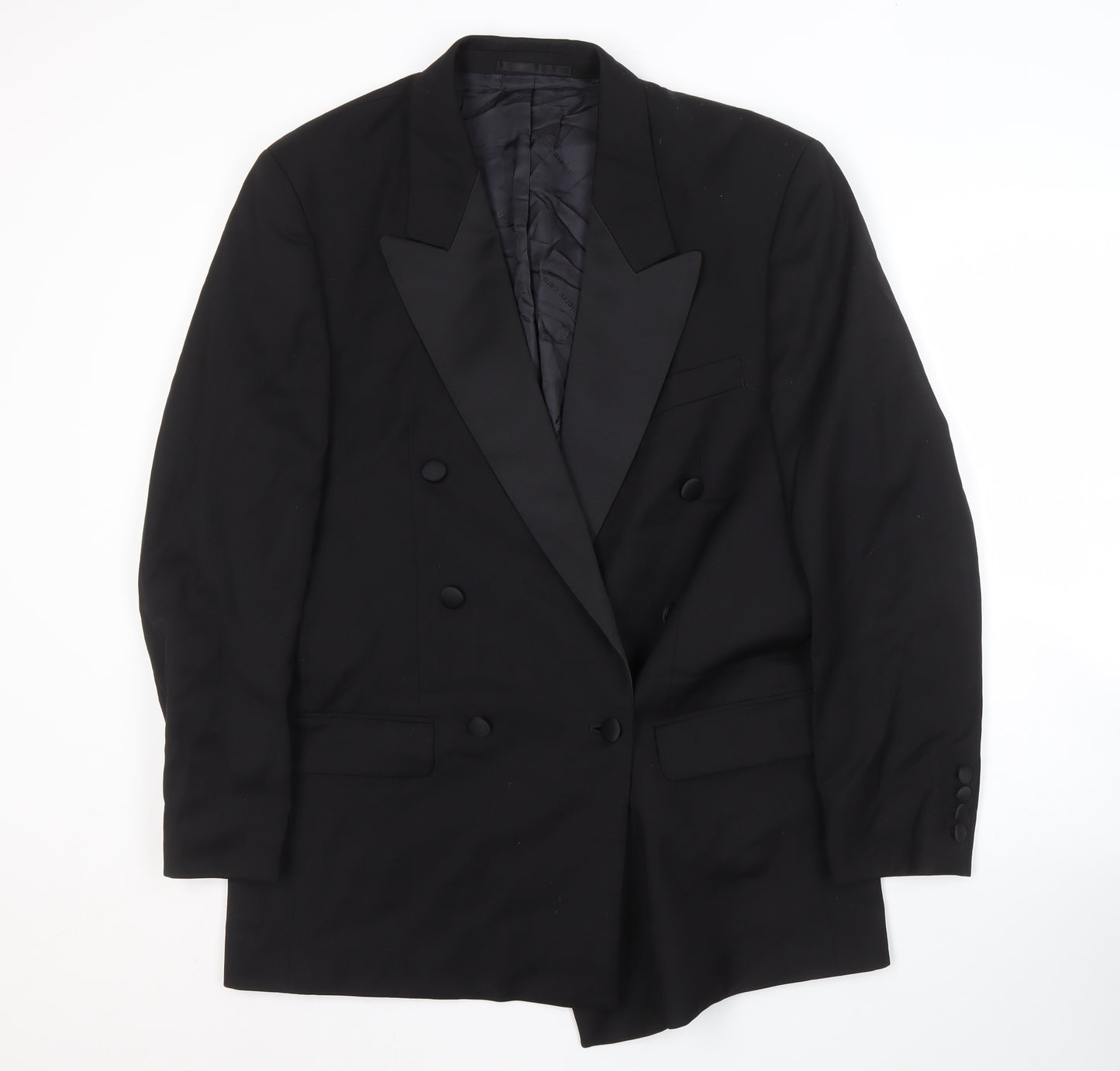 Pierre Cardin Men's Black Double-Breasted Tuxedo Blazer 40R