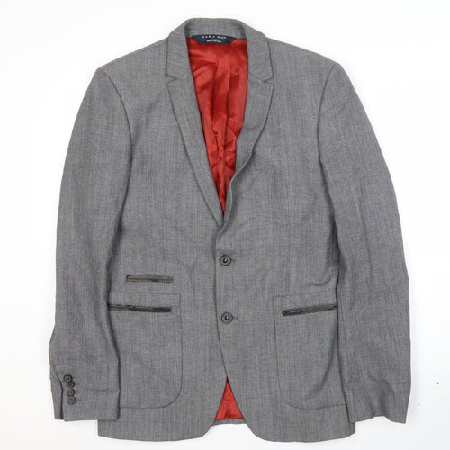 Zara Man Grey Blazer for Men - Size 40, Regular Fit