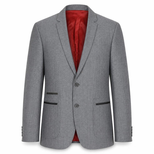 Zara Man Grey Blazer for Men - Size 40, Regular Fit