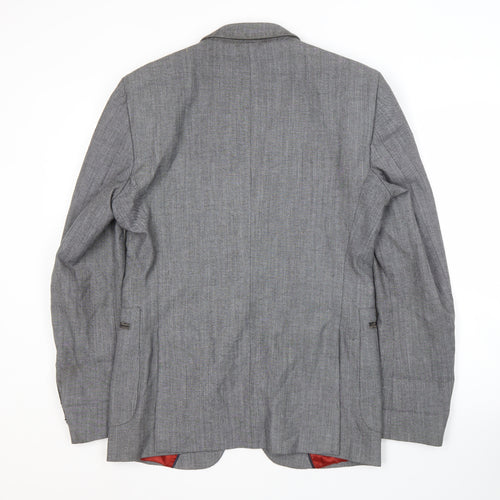 Zara Man Grey Blazer for Men - Size 40, Regular Fit