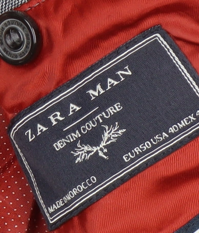 Zara Man Grey Blazer for Men - Size 40, Regular Fit