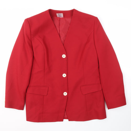 Eastex Women's Red Suit Jacket Size 16 Single-Breasted