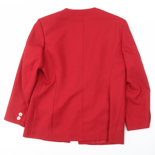 Eastex Women's Red Suit Jacket Size 16 Single-Breasted
