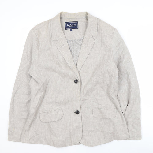 Maine New England Women's Beige Linen Blazer Size 18