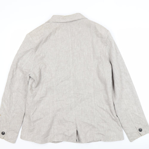 Maine New England Women's Beige Linen Blazer Size 18