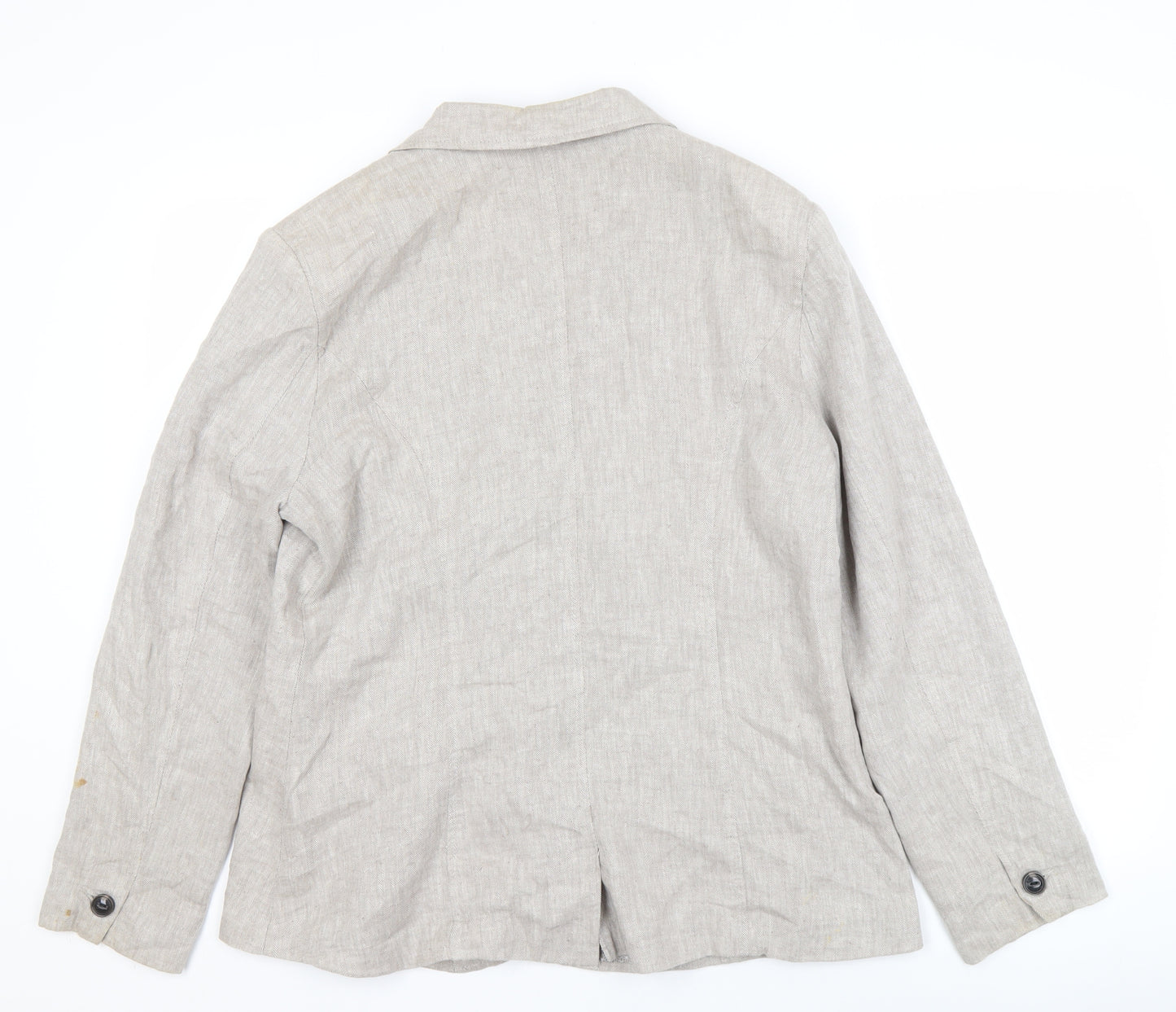Maine New England Women's Beige Linen Blazer Size 18