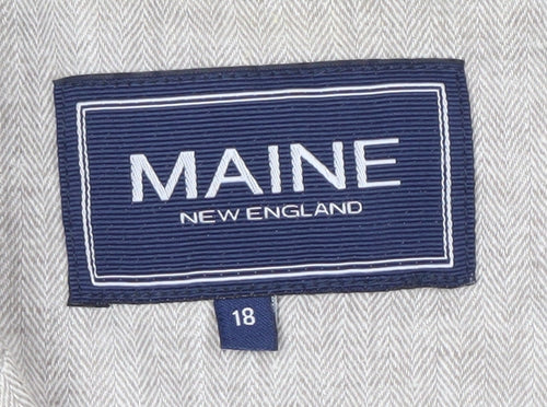 Maine New England Women's Beige Linen Blazer Size 18