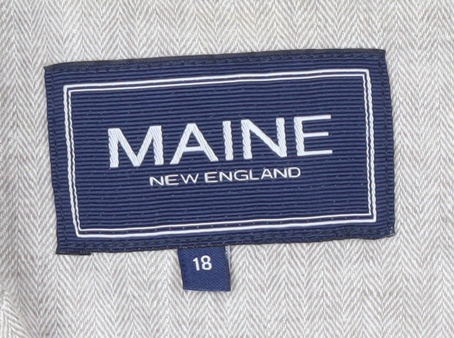 Maine New England Women's Beige Linen Blazer Size 18