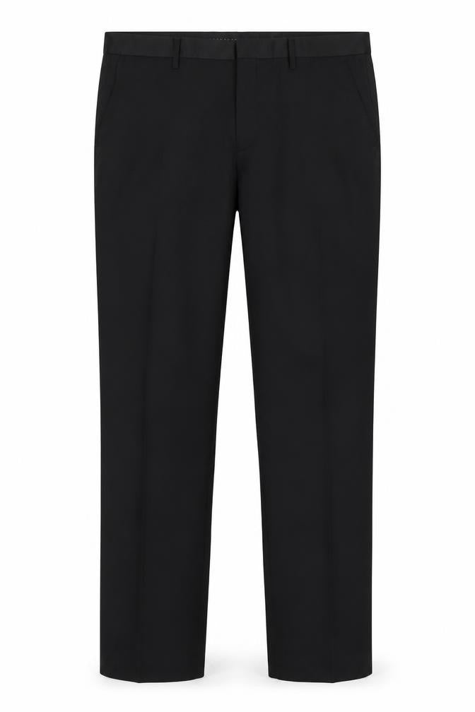 Front view of The White Company Men's Black Trousers 36x32 Regular Fit