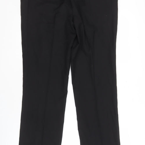 White Label Men's Black Trousers 36x32 Regular Fit