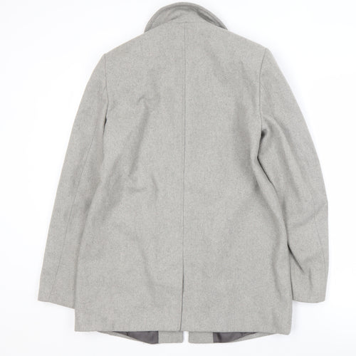 River Island Women's Grey Wool Coat, Size 8, Classic Style