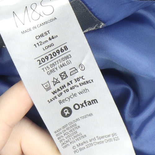 Marks and Spencer Men's Grey Blazer 44 Long