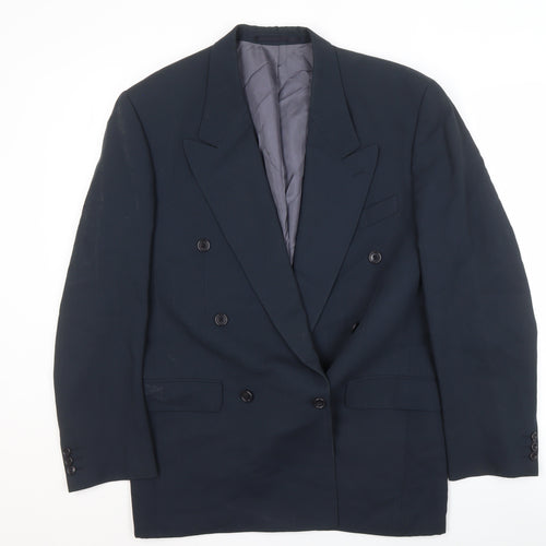 A.W. Trench Men's Blue Wool Blazer, 38L Double-Breasted