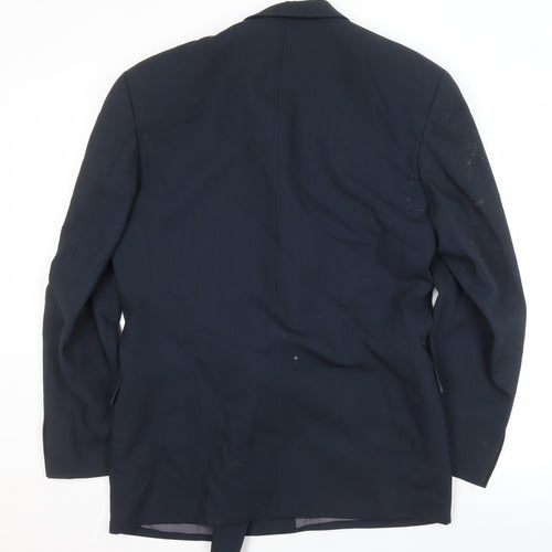 A.W. Trench Men's Blue Wool Blazer, 38L Double-Breasted