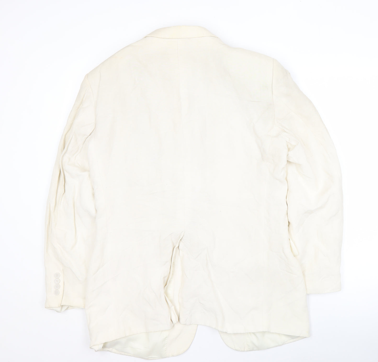 Milan Collection Men's Ivory Linen Blazer 40 Long