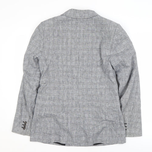 Marks and Spencer Women's Black Check Blazer, Size 36