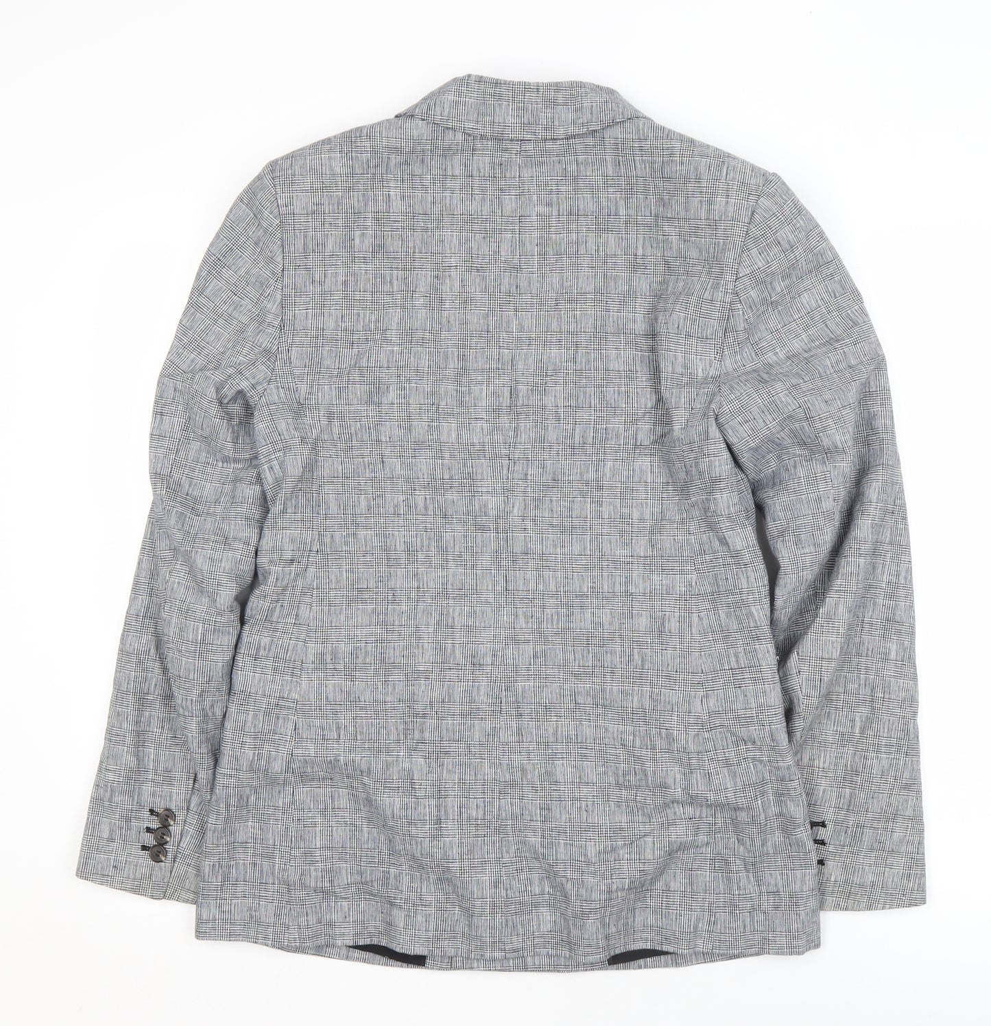 Marks and Spencer Women's Black Check Blazer, Size 36