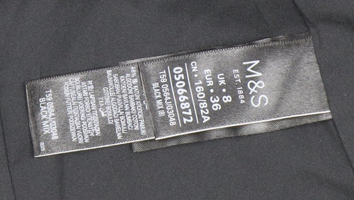Marks and Spencer Women's Black Check Blazer, Size 36