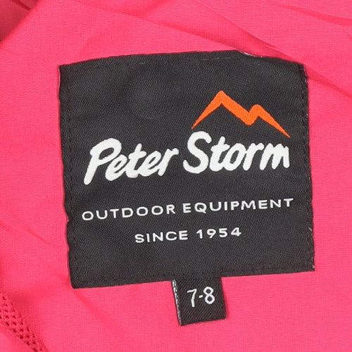 Peter Storm Girls Pink Black Windbreaker Jacket 7-8 Years