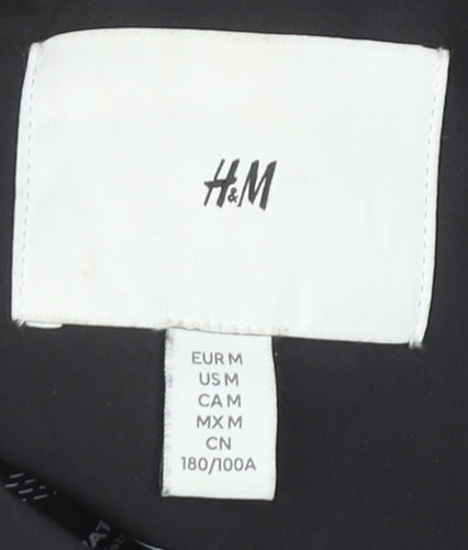 H&M Men's Black Rain Coat Size M - Water Resistant