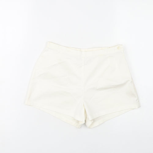 Next Women's White Cotton Blend Casual Shorts UK 10