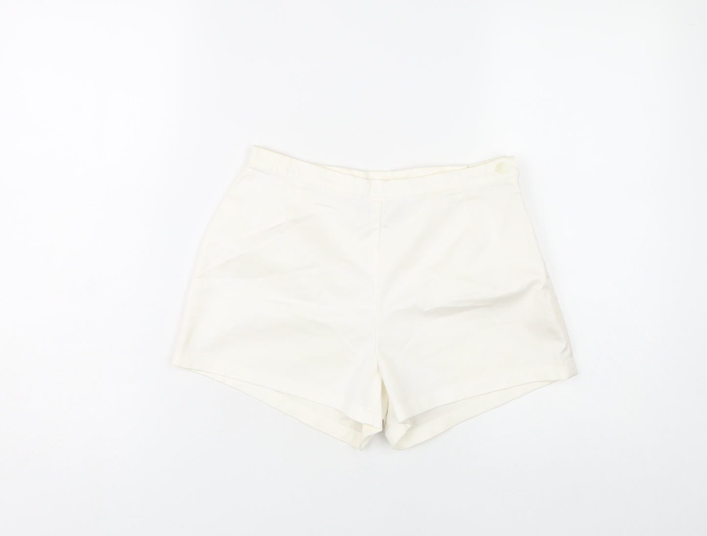 Next Women's White Cotton Blend Casual Shorts UK 10