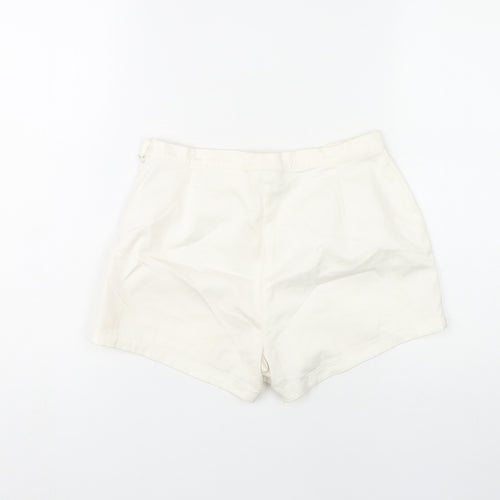 Next Women's White Cotton Blend Casual Shorts UK 10