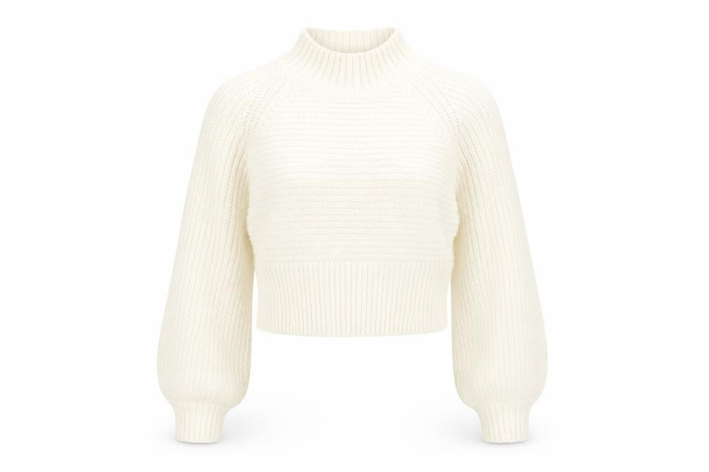 Front view of Pink Vanilla Women's Ivory Knit jumper S