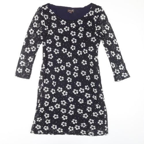 Phase Eight Women's Black Floral Lace Dress Size 10