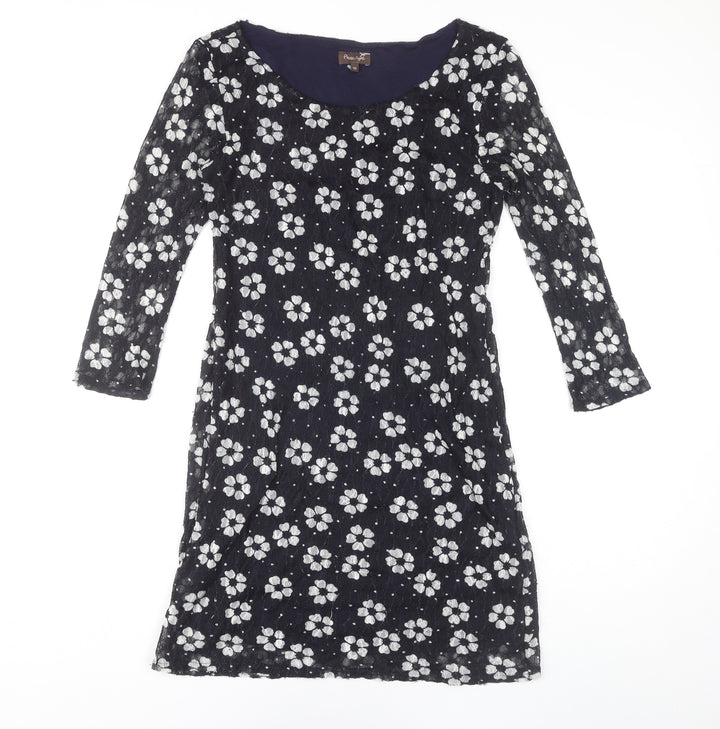 Phase Eight Women's Black Floral Lace Dress Size 10