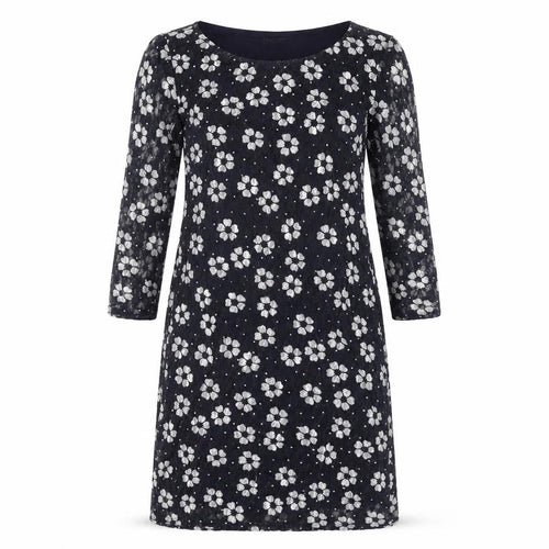 Phase Eight Women's Black Floral Lace Dress Size 10