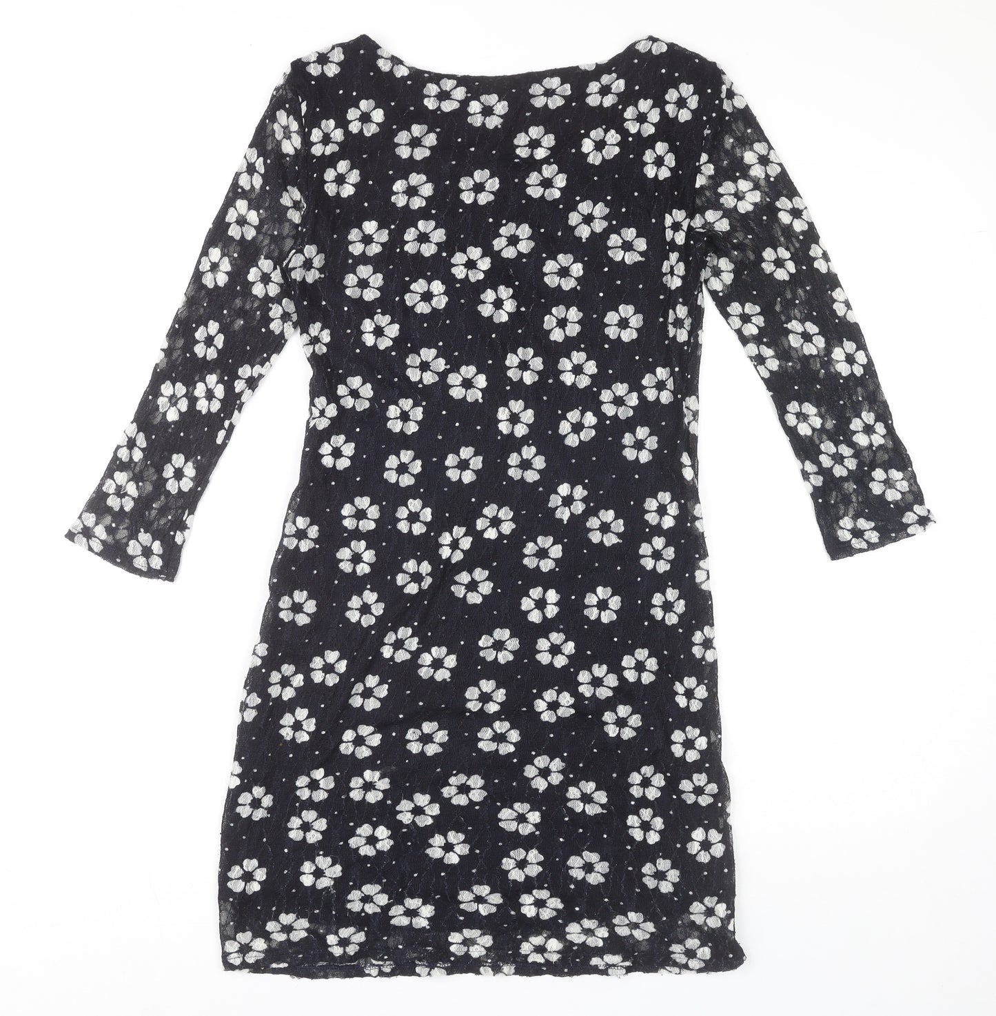 Phase Eight Women's Black Floral Lace Dress Size 10