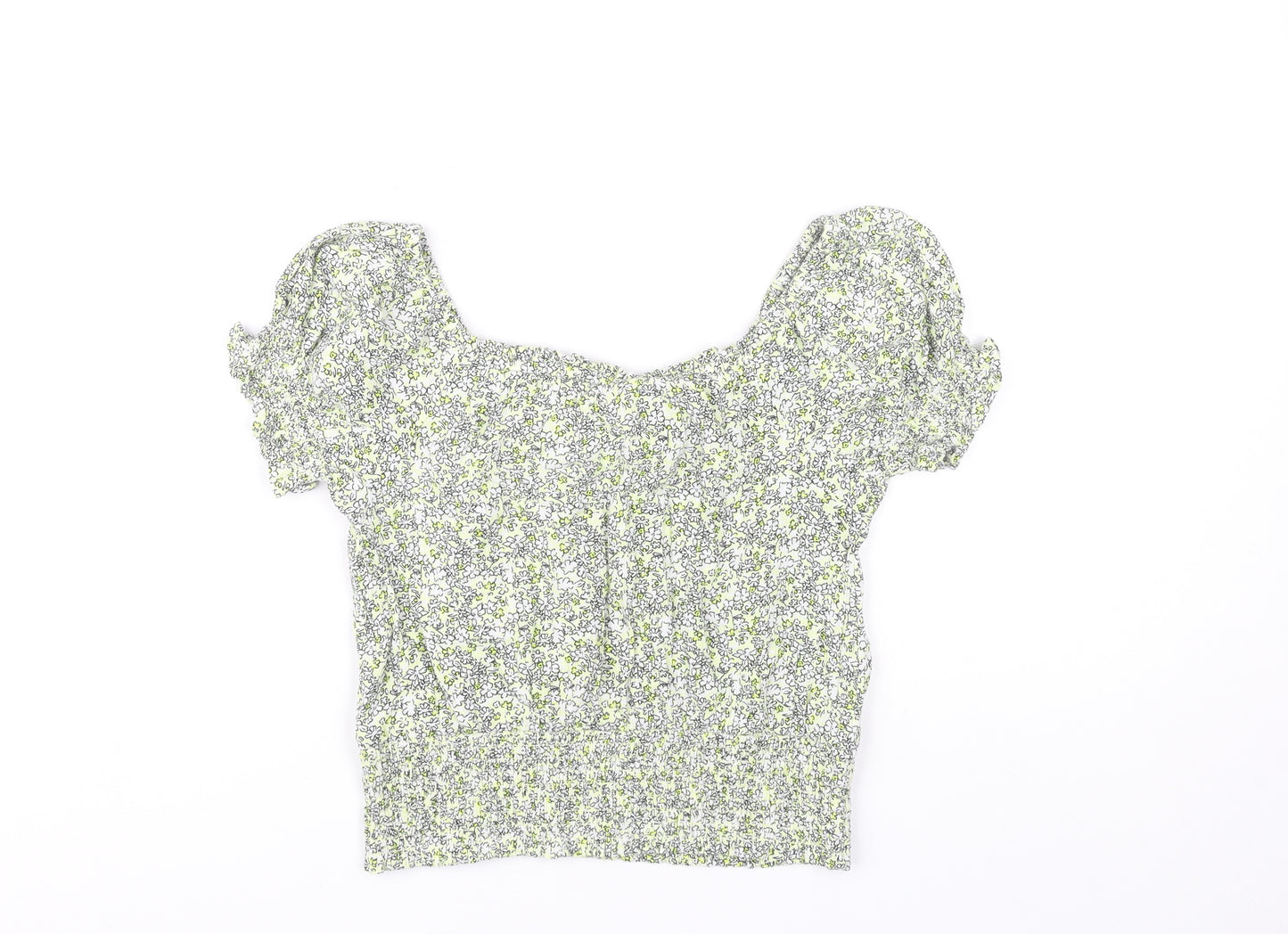 Marks and Spencer Girls' Yellow Floral Cropped Blouse 10-11Y