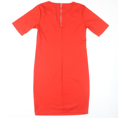 b.young Women's Red Sheath Dress, Size S, Casual, Stretch