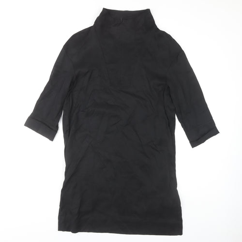 COS Women's Black 3/4 Sleeve High Neck Dress Size 4