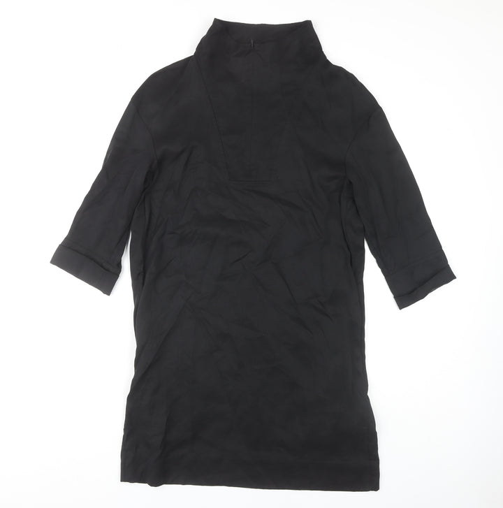 COS Women's Black 3/4 Sleeve High Neck Dress Size 4