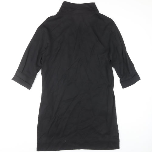 COS Women's Black 3/4 Sleeve High Neck Dress Size 4