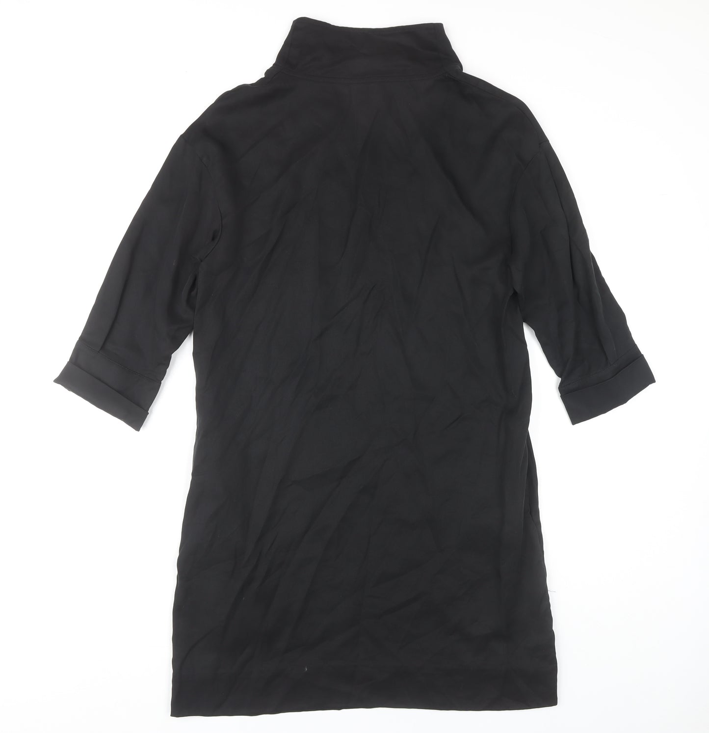 COS Women's Black 3/4 Sleeve High Neck Dress Size 4