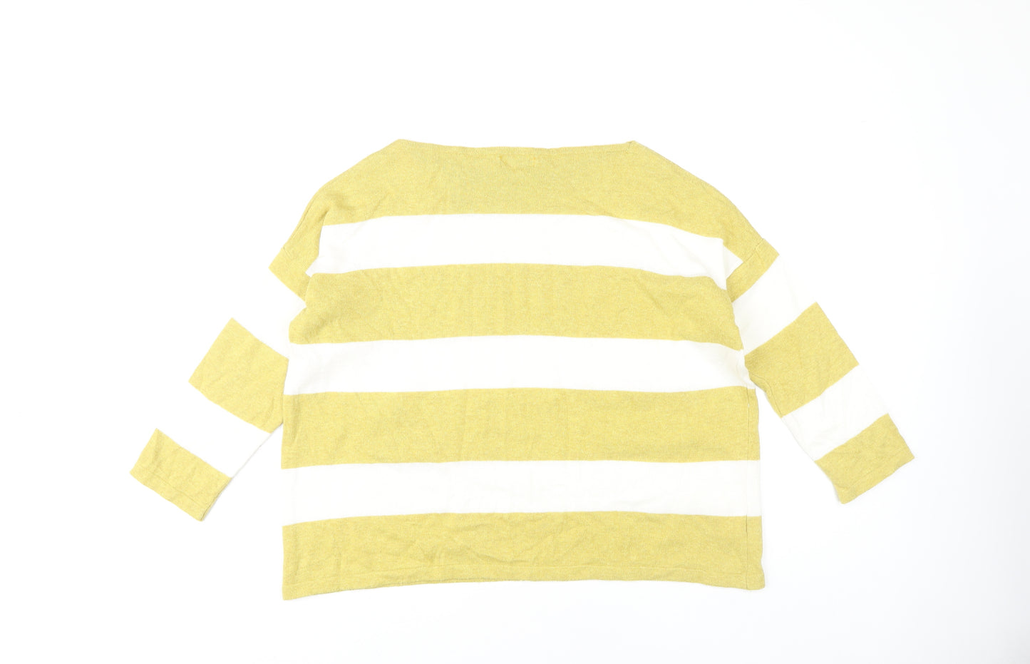 First Avenue Women's Yellow Striped Pullover Jumper S/M