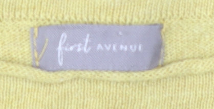 First Avenue Women's Yellow Striped Pullover Jumper S/M