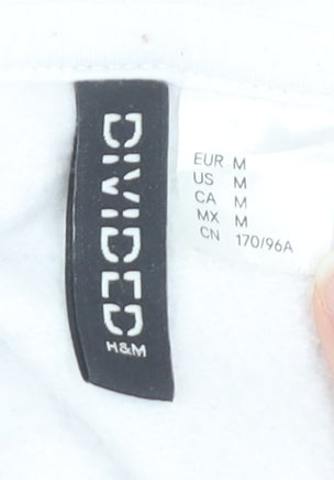 H&M Unisex White & Orange Full Zip Hoodie M