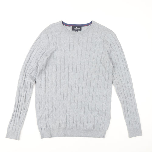 Blue Harbour Men's Grey Cable-Knit Pullover Jumper S