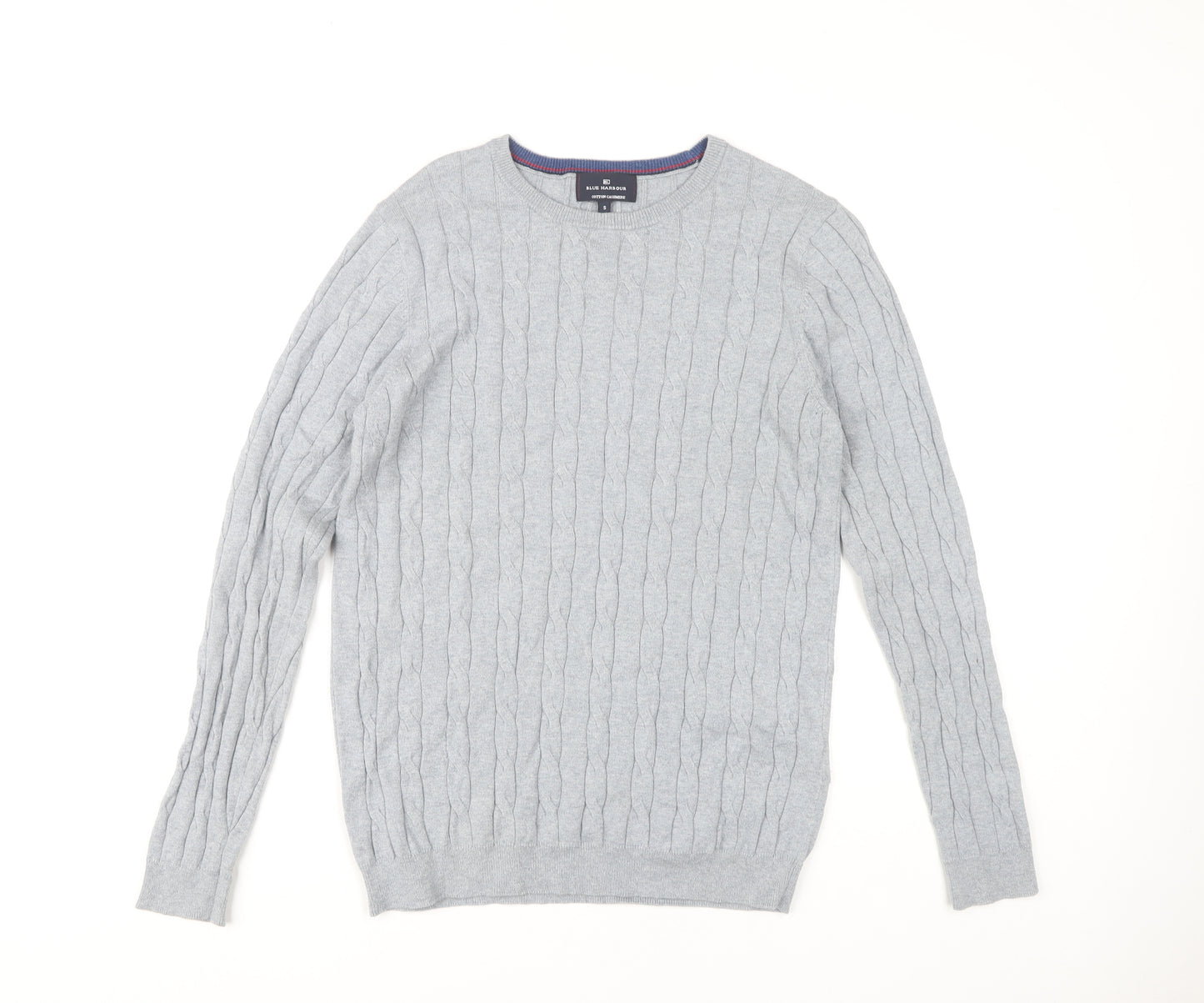 Blue Harbour Men's Grey Cable-Knit Pullover Jumper S