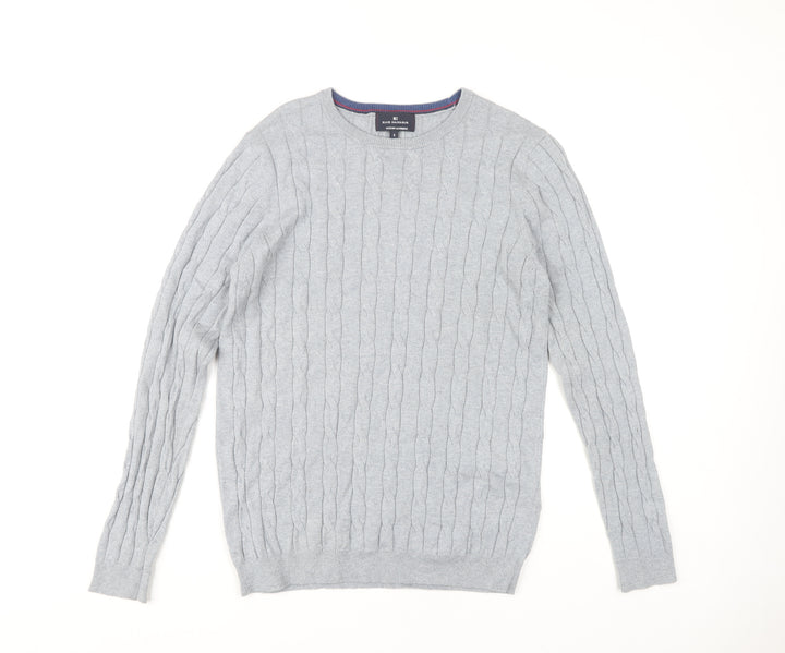 Blue Harbour Men's Grey Cable-Knit Pullover Jumper S