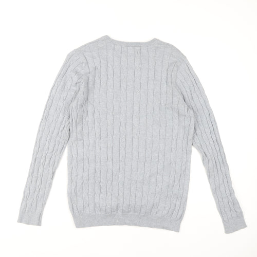 Blue Harbour Men's Grey Cable-Knit Pullover Jumper S