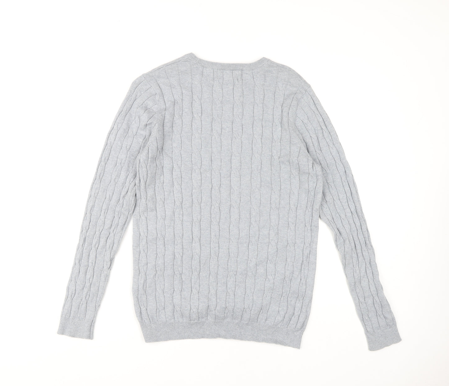 Blue Harbour Men's Grey Cable-Knit Pullover Jumper S