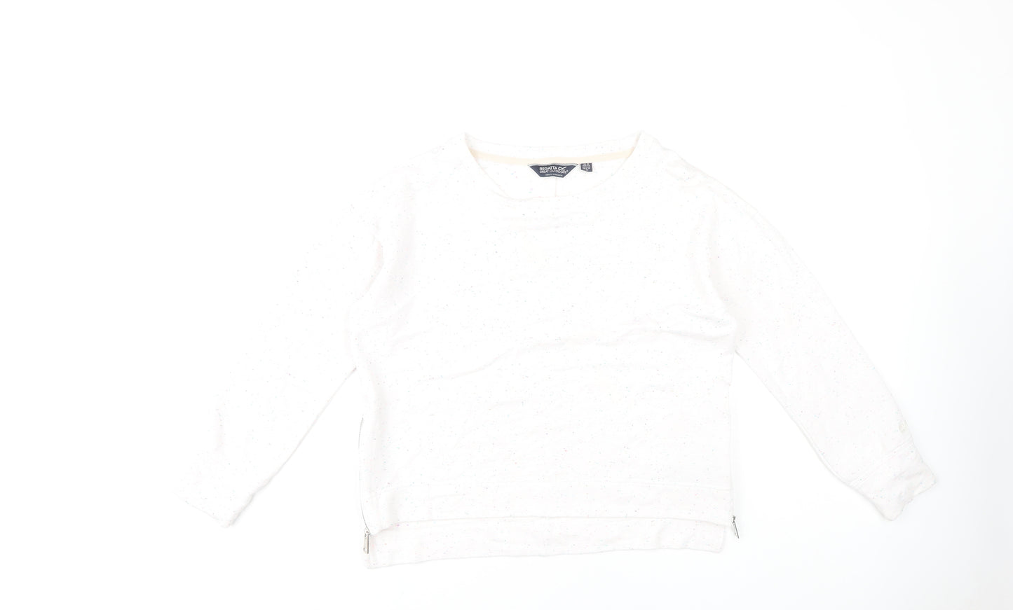 Regatta Women's White Lightweight Zip Sweatshirt Size 8