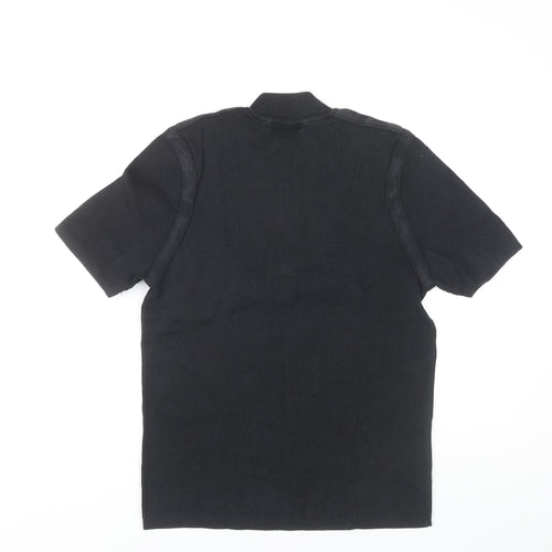 Mexx Unisex Black XL Collared Knit Top Casual Zip