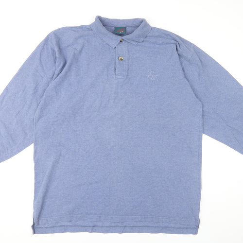 GC Men's Blue Long Sleeve Polo 3XL
