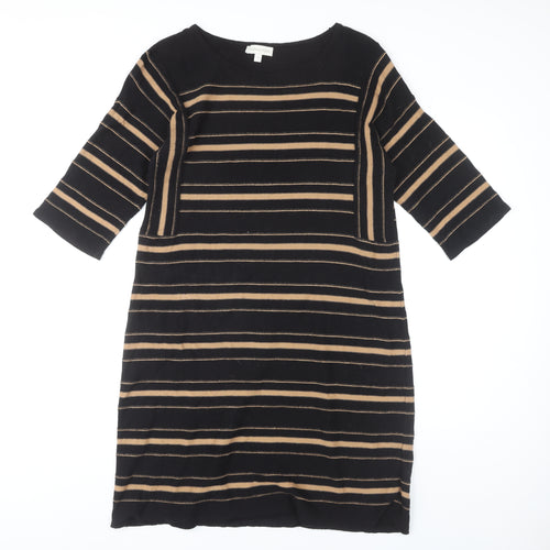 Monsoon Women's Black Striped Shift Dress M